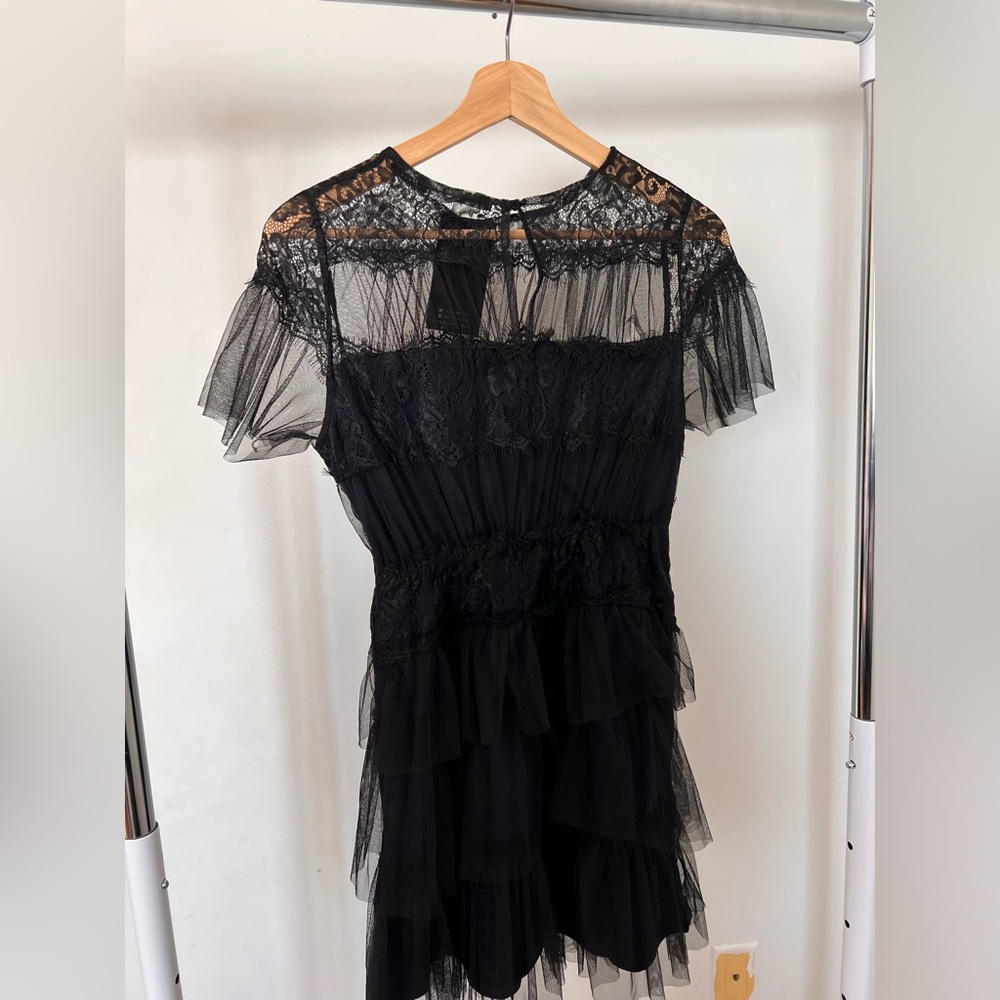 Haute Rouge Black Ruffle Mini Dress - Picture 5 of 5